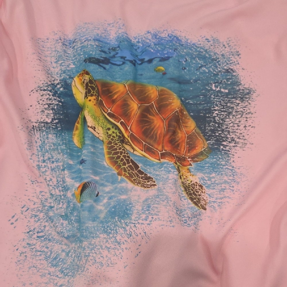 Pink Long Sleeve Tee with‎ Sea Turtle Graphic - Picture 5 of 5